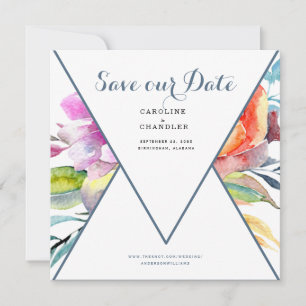 Save The Date Site Web de Mariage Fleuris Colorés pour Sauvegard