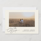 Save The Date Site Web de Mariage Script Moderne Ivory Photo (Devant)