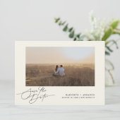 Save The Date Site Web de Mariage Script Moderne Ivory Photo (Debout devant)