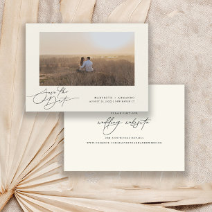 Save The Date Site Web de Mariage Script Moderne Ivory Photo