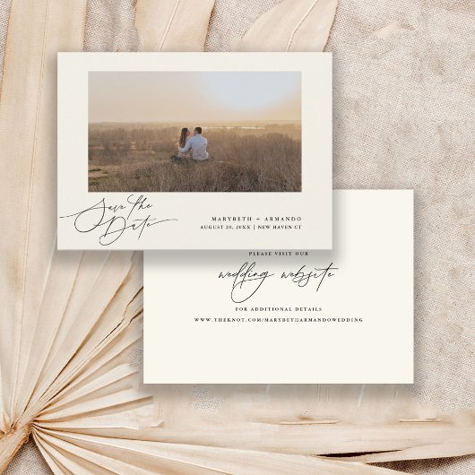 Save The Date Site Web de Mariage Script Moderne Ivory Photo