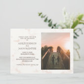 Save The Date Site Web de Photo de Mariage Crème et Tan (Debout devant)