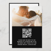 Save The Date Site Web du Mariage de code Qr noir rétro (Devant / Derrière)