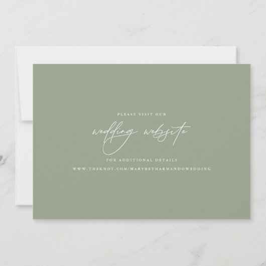 Save The Date Site Web Mariage de script moderne Sage Photo (Dos)