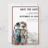 Save The Date Skeleton Couple QR Code Mariage gothique (Devant)