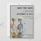 Save The Date Skeleton Couple QR Code Mariage gothique (Devant)
