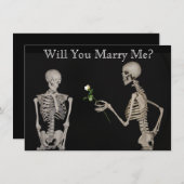 Save The Date Skeleton donne un Rose Enregistrer la date (Devant / Derrière)