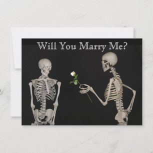 Save The Date Skeleton donne un Rose Enregistrer la date