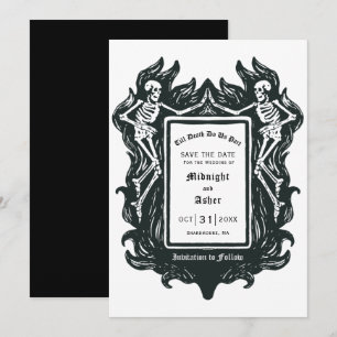 Save The Date Skeleton gothique Aimer jusqu'à la mort Faisons-no