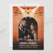 Save The Date Skeleton Heart Monogram Goth Photo Enregistrer la  (Devant)