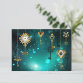 Save The Date Skeleton Keys on Green Background (Debout devant)