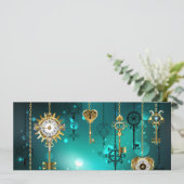 Save The Date Skeleton Keys on Green Background (Debout devant)