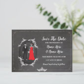 Save The Date Skeletons Skuls Enregistrer La Date Gothic Card In (Debout devant)