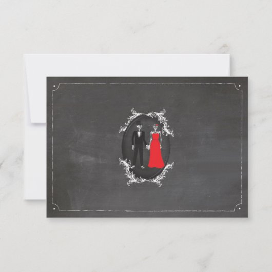 Save The Date Skeletons Skuls Enregistrer La Date Gothic Card In (Dos)