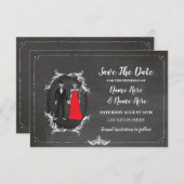 Save The Date Skeletons Skuls Enregistrer La Date Gothic Card In (Devant / Derrière)
