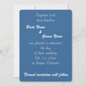 Save The Date skieurs qui s'embrassent - annonce de rendez-vous  (Dos)