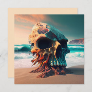 Save The Date Skull on the beach