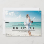Save The Date Sky Blue Stylish Simple Modern Typographie Photo (Devant)
