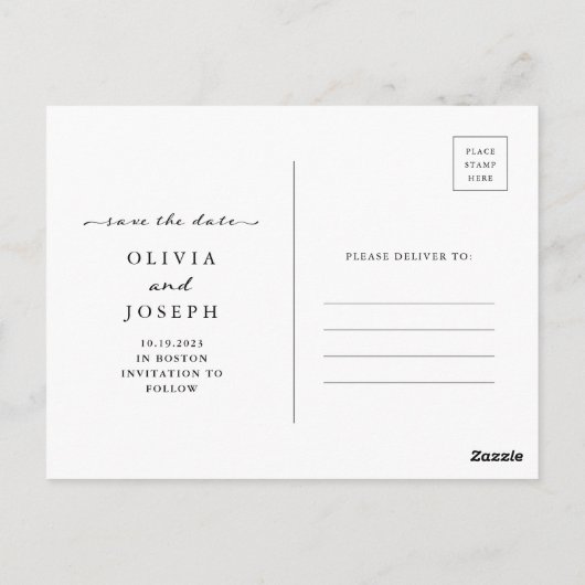 Save the date | Slagscript en foto's Briefkaart (Achterkant)