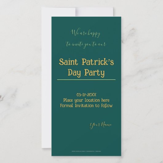 Save The Date Slàinte ! Saint Patrick's Day Pint of Beer on Gree (Dos)