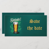 Save The Date Slàinte ! Saint Patrick's Day Pint of Beer on Gree (Devant / Derrière)