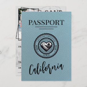 Save The Date Slate Blue California Passport Enregistrer La Date