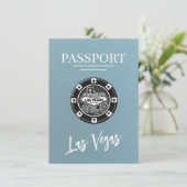 Save The Date Slate Blue Las Vegas Passport Enregistrer La Date (Debout devant)