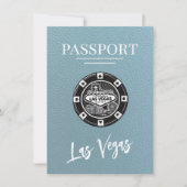 Save The Date Slate Blue Las Vegas Passport Enregistrer La Date (Devant)