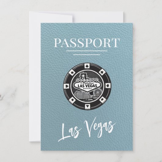 Save The Date Slate Blue Las Vegas Passport Enregistrer La Date (Devant)