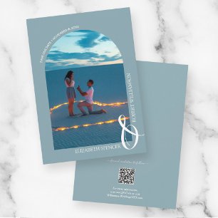 Save The Date Slate Blue QR Code Mariage Photo Enregistrer la da