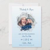 Save The Date Snowflake Winter Themed for Wedding Romantic Photo (Devant)