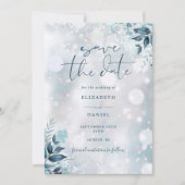 Save The Date Snowflakes d'hiver Floral Photo Mariage (Devant)