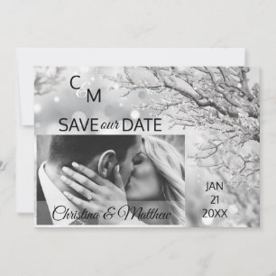 Save The Date Snowflakes d'hiver Mariage SAUVER NOTRE DATE   PHO