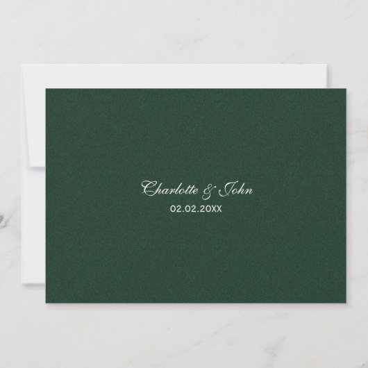Save The Date Snowflakes Silver vert hiver enregistrer la date (Dos)