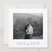 Save The Date Snowy Winter Ski Resort Couple Black and White (Devant)