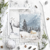 Save The Date Snowy Winter Woodland Noël Enregistrer la date