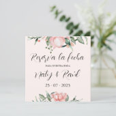 Save The Date Sobre Tarjetas planas de reserva la fecha rosas (Debout devant)