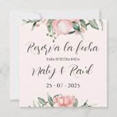 Save The Date Sobre Tarjetas planas de reserva la fecha rosas (Devant)