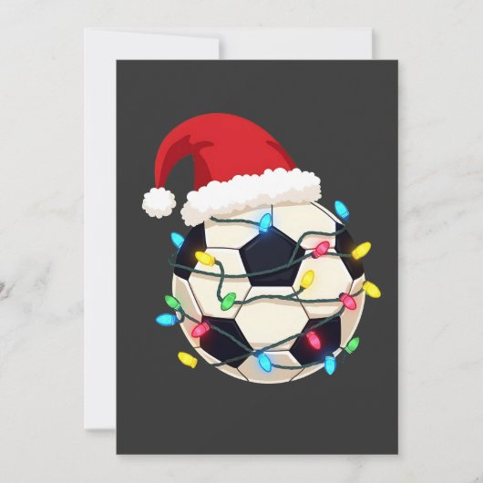 Save The Date Soccer enveloppé dans les lumières de Noël Joueur  (Devant)