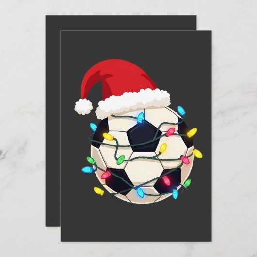 Save The Date Soccer enveloppé dans les lumières de Noël Joueur  (Devant / Derrière)