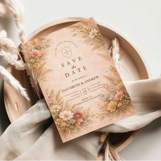 Save The Date Soft Autumn Floral Wedding
