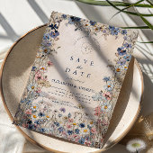 Save The Date Soft Bohemian Floral Meadow Wedding