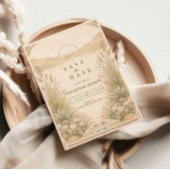 Save The Date Soft Neutral Desert Florals Wedding