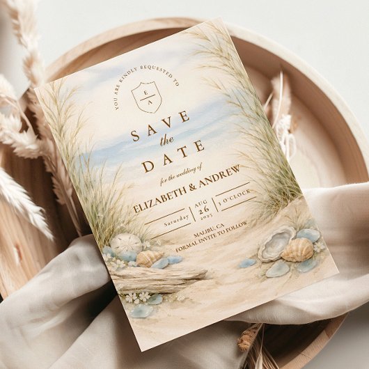 Save The Date Soft Ocean Breeze Wedding