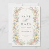 Save The Date Soft Pastel Ornate Spring Garden Floral Mariage (Devant)