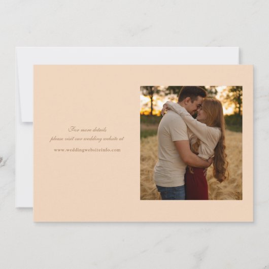 Save The Date Soft Peach 2 Photo Elegant Script Mariage (Dos)