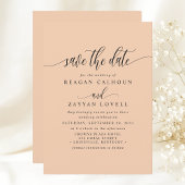 Save The Date Soft Peach Élégante Calligraphie Enregistrer La Da