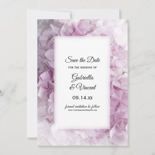 Save The Date Soft rose Hydrangea Mariage Enregistrer la date (Devant)