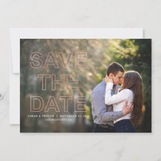 Save The Date Soft rose moderne photo mariage Enregistrer la dat (Devant)