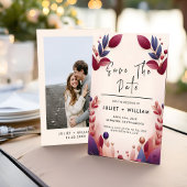 Save The Date Soft Turquoise Fall Bold Jewel Tone Mariage